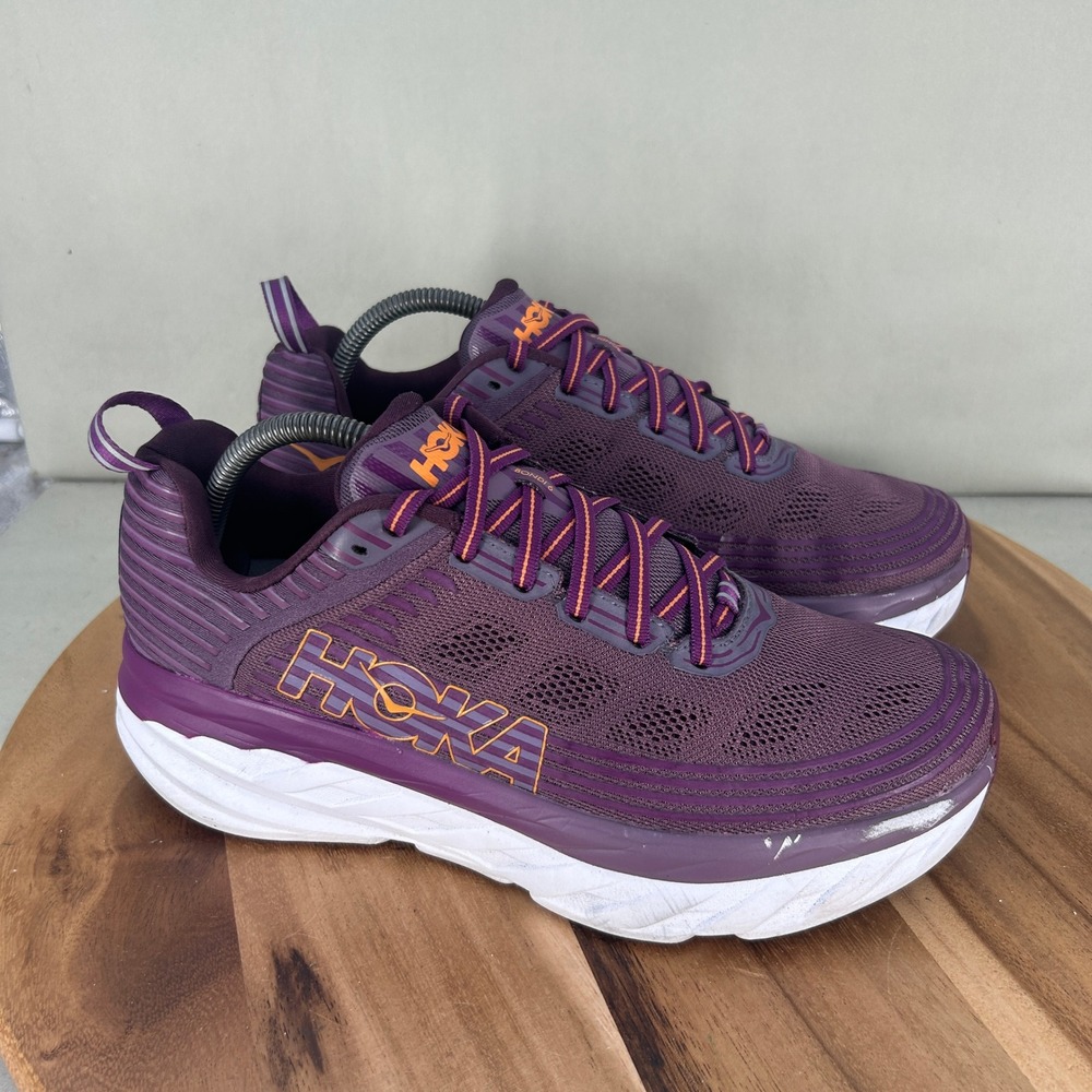 Hoka One One Bondi 6 Womens Size 10 Purple Running Shoes Walking Sneaker